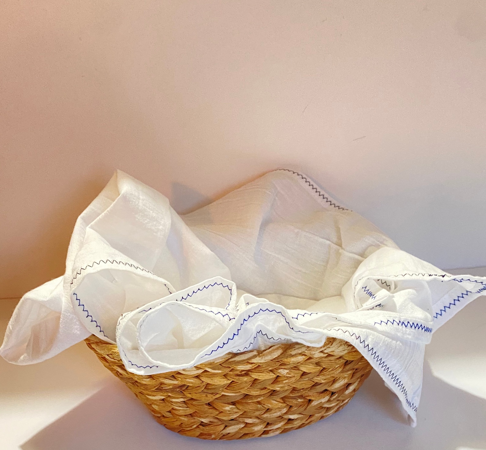 Cotton Tea Towels • Farmhouse Kitchen Decor • dough covering towel • dish drying towel - Blue, Set of 2