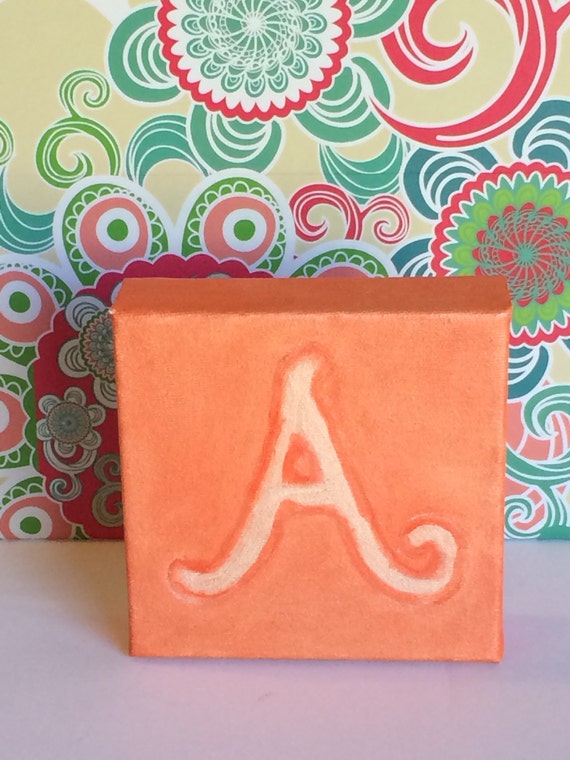 Items similar to Baby Kids Initial Letter canvas art Baby Name Baby