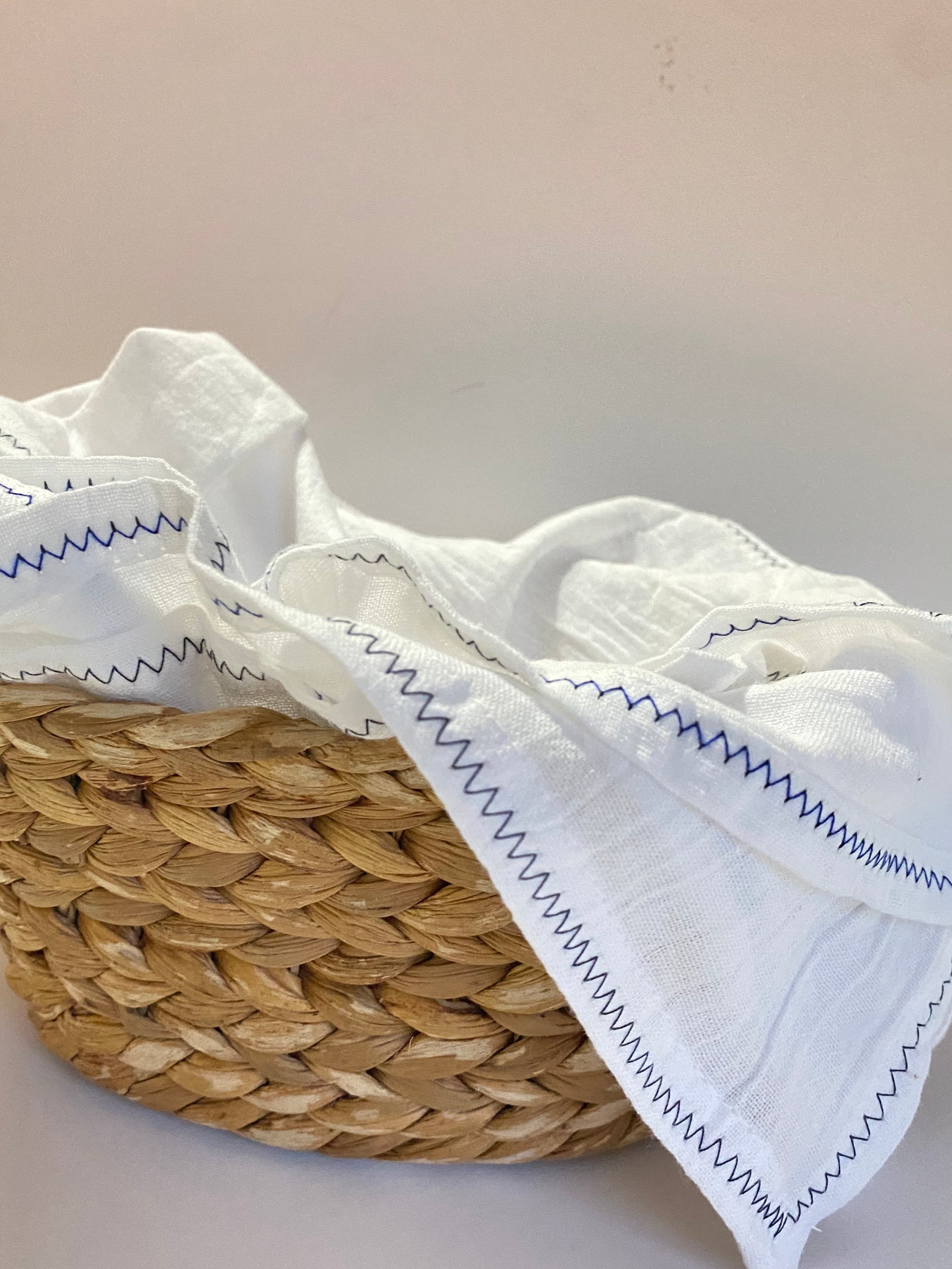 Tea Towels, Flour Sack Towels, Bread Basket Cover, White Fabric