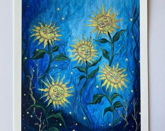 Impressão artística Giclée da Floresta Celestial