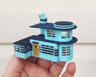 Art-deco poppenhuiskit: schaal 1:144