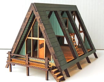 Kit de casa de bonecas em formato de A na escala 1:48