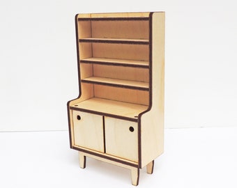 1:12 Miniature Mid Century Bookcase KIT