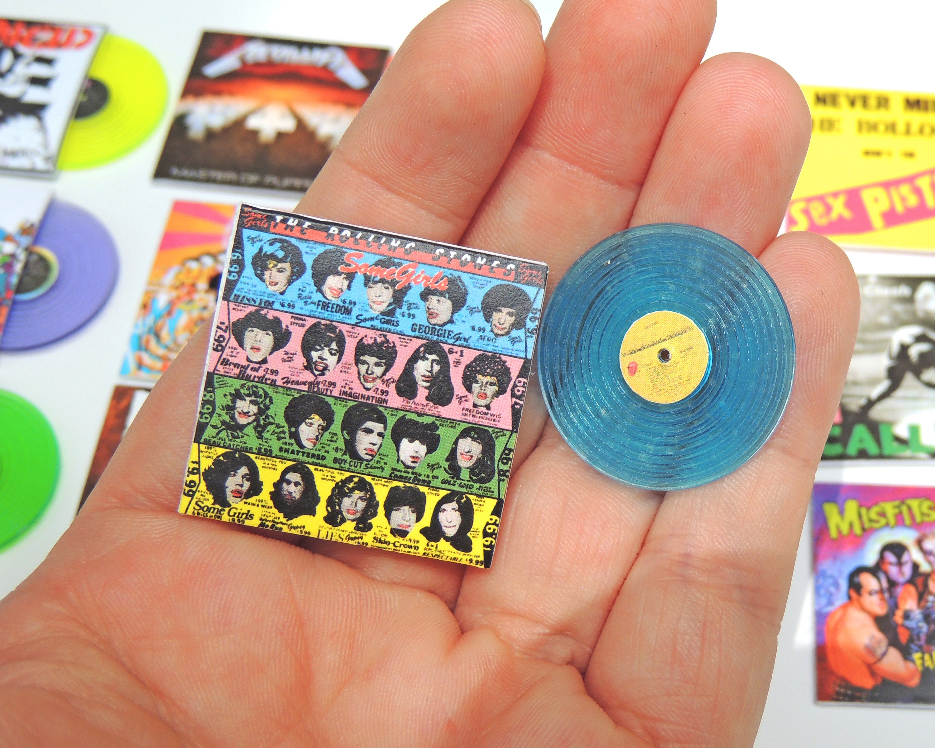 Fake Vinyl Record Bookends, Unique Bookends, Colored Vinyl Records