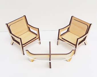 1:12 Mid Century Furniture Set Kit
