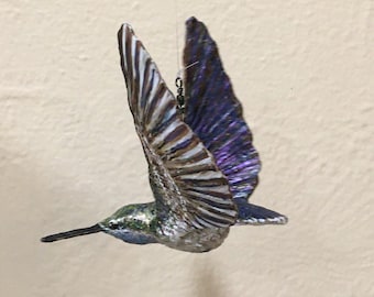 Gem by dhSeadragon Blue-Throated Mountain Gem hummingbird 3D steel sculpture