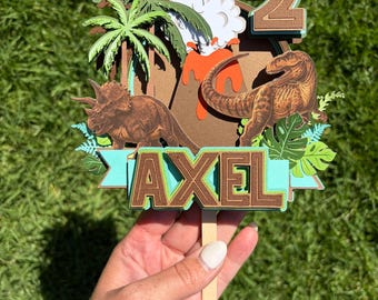 Dinosaur Birthday Cake Topper: Custom Dino Party Decoration