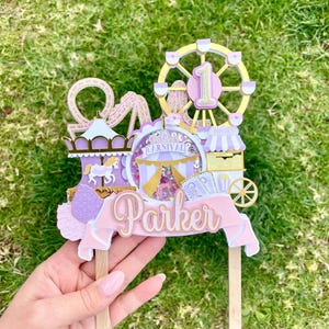 Carnival Cake Topper: Light-Up Shaker, Theme Park Party Decor