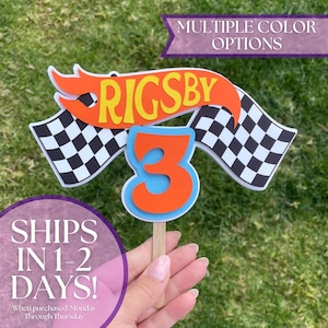 Customizable Race Car Cake Topper: Hot Wheels Theme