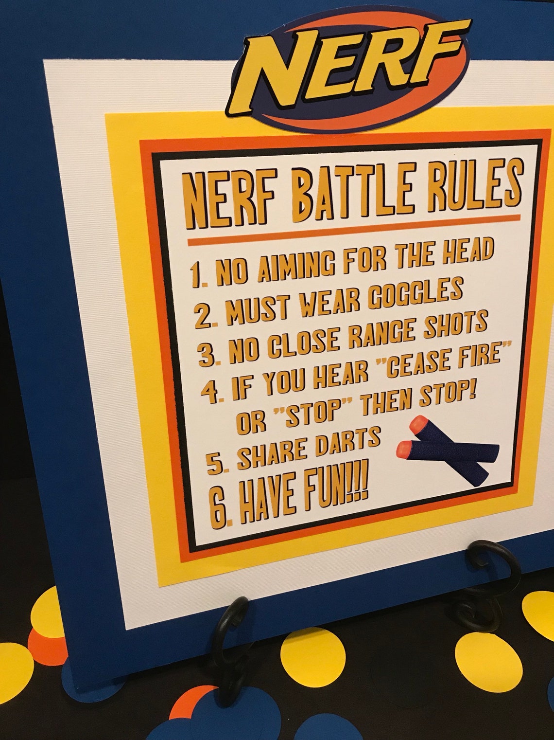 Nerf Rules Sign 1ct Etsy