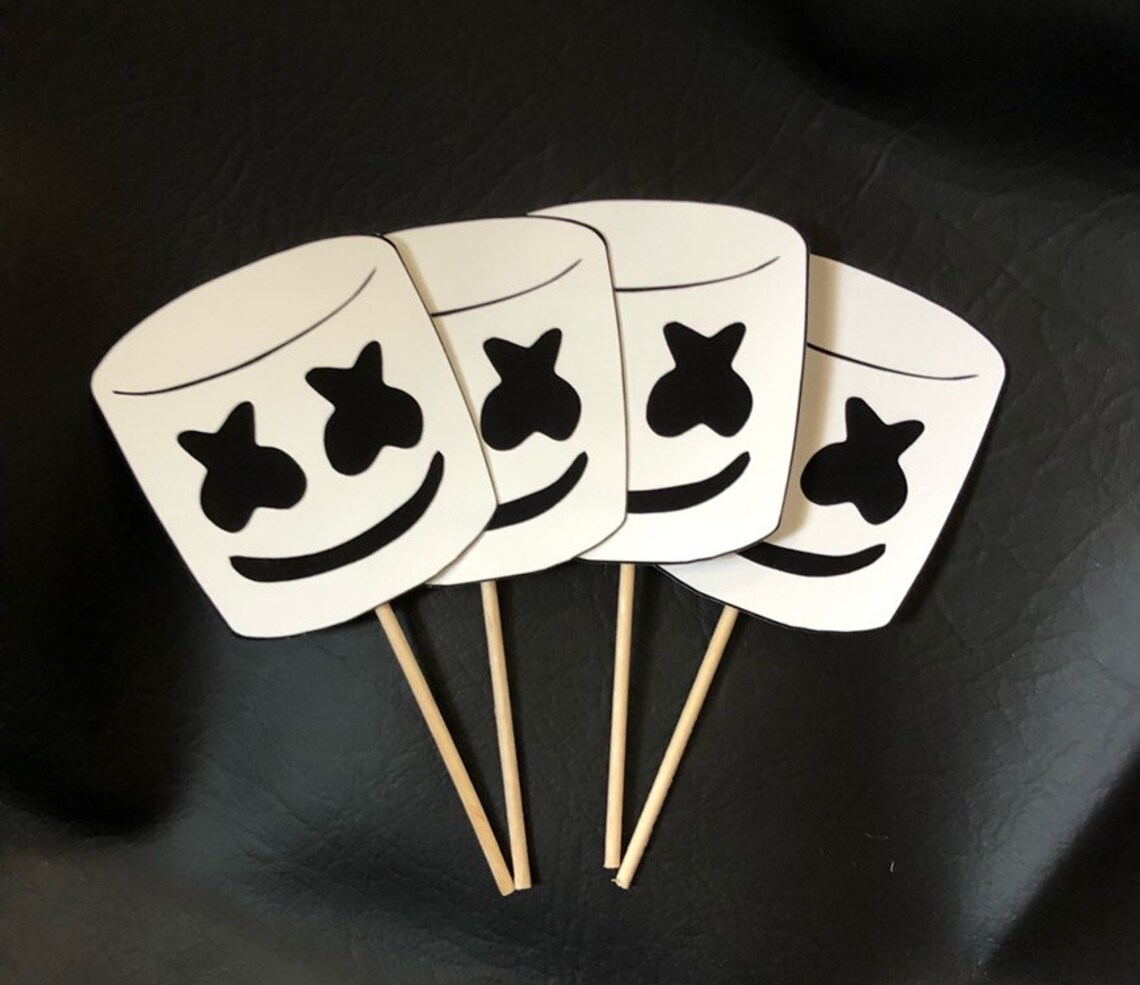 Dj Marshmello Cupcake Toppers 12ct Etsy