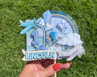 Time Flies/Kite/Airplane Birthday Cake Topper