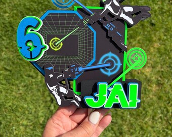 Laser Tag Cake Topper: Personalized Birthday Party Decor