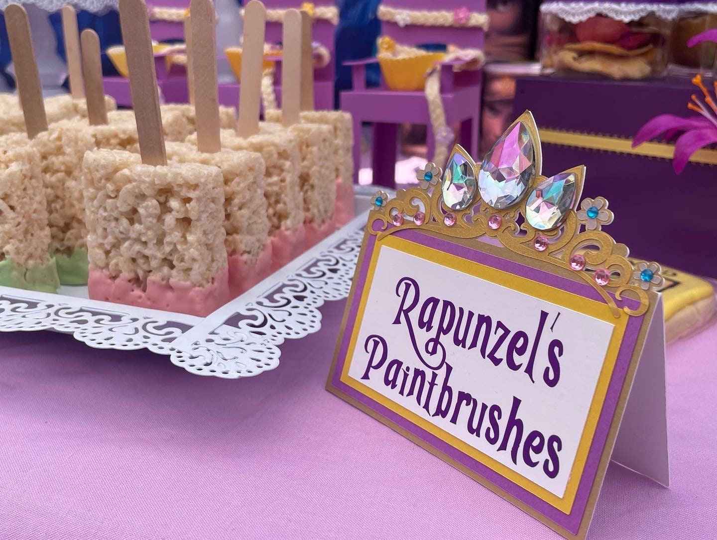 Tangled Theme Food Tents/rapunzel Food Tents/rapunzel Crown Etsy