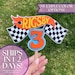 Hot Wheels Cupcake Toppers - Digital Download for Kids’ Birthday Parties, Printable Racing Car Party Decor, Editable Name & Number