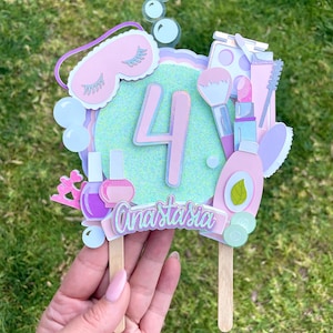 Make Up Cake Topper/Spa/Pamper/Make Up theme Birthday Cake Topper