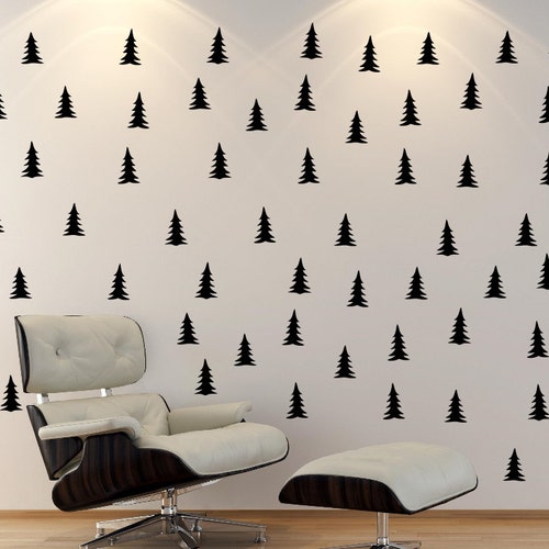 Pine Tree Wall Decal Small Pine Tree Decals Tree Wall Etsy