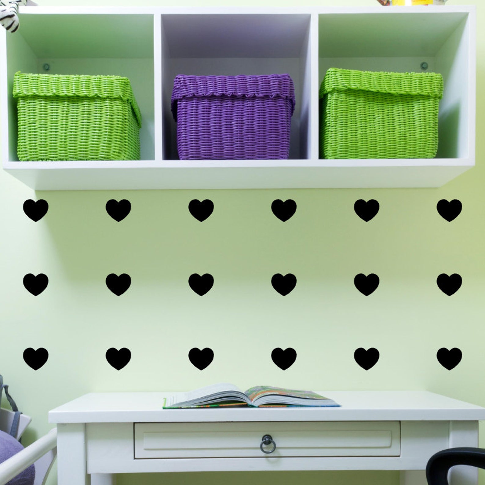 Heart Wall Decals Valentines Giftheart Girls Bedroom Etsy