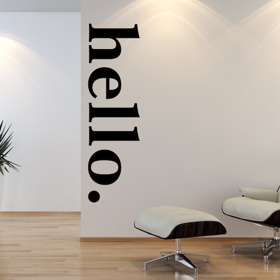 hello wall decal welcome wall stickers front door decal | etsy