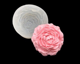 Peony Blossom, Handmade Silicone Mold Ornament Soap Chocolate Fondant Polymer Clay Jewelry Soap Making Wax Resin Flower