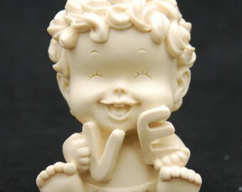 LOVE baby #1 Silicone Candle molds Ornament Candle Soap Moulds Fondant Mold Polymer Clay Soap Making Tools Melting Wax Resin