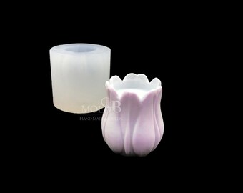 Tulip Candle, Handmade Silicone Mold for Making Ornament Soap Chocolate Fondant Polymer Clay Jewelry Soap Candle Wax Resin