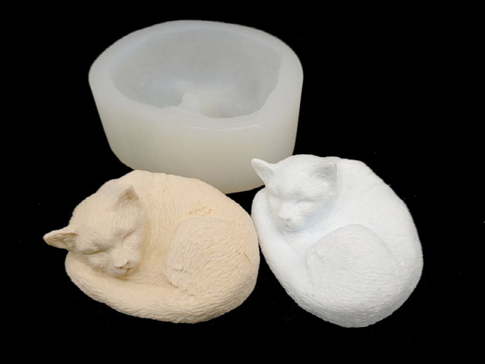 3D Sleeping Cat L Handmade Silicone Mold Ornament Soap Etsy