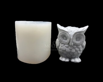 3D Owl XL, Handmade Silicone Mold for Making Ornament Soap Chocolate Fondant Polymer Clay Jewelry Soap Candle Wax Resin