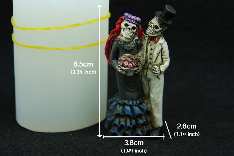 Soap Mold Skull bride/&groom Chocolate Flower Ornament Candle Soap Moulds Polymer Clay Jewelry Soap Making Mold Melting Wax Resin