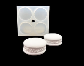 Macaron 4pc, Handmade Silicone Mold Ornament Soap Chocolate Fondant Polymer Clay Jewelry Soap Making Wax Resin