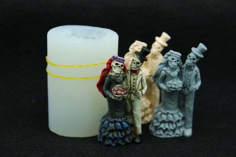 Soap Mold Skull bride/&groom Chocolate Flower Ornament Candle Soap Moulds Polymer Clay Jewelry Soap Making Mold Melting Wax Resin