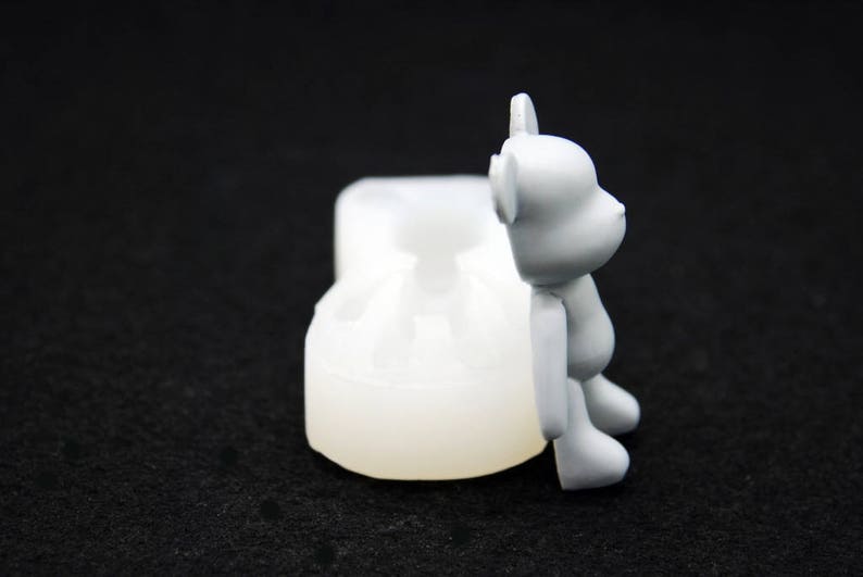 Silicone Mold Chocolate Candle Ornament Soap Mould Fondant Polymer Clay Soap Making Melting Wax Resin 2D Bear S