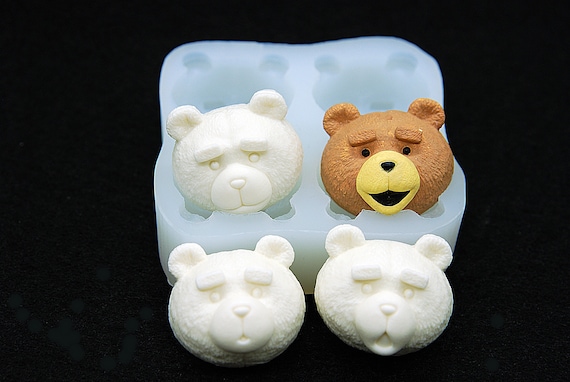 7 Mini Bears Silicone Mold Candle Chocolate Polymer Clay Soap Wax