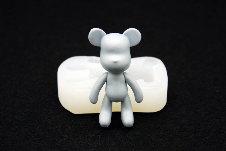 Silicone Mold Chocolate Candle Ornament Soap Mould Fondant Polymer Clay Soap Making Melting Wax Resin 2D Bear S