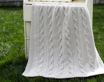 Classic Cables Baby Blanket Knitting Pattern