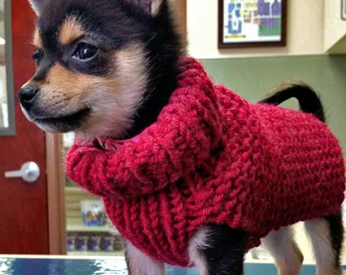 KNITTING PATTERN // Hand Knitted Dog Sweater Extra Small Puppy Sweater