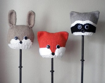 Woodland Animals Knit Hat Pattern