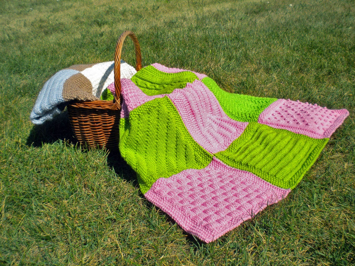 Favorite Sampler Baby Blanket Knitting Pattern Etsy