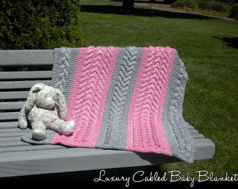 Luxury Cabled Baby Blanket Knitting Pattern