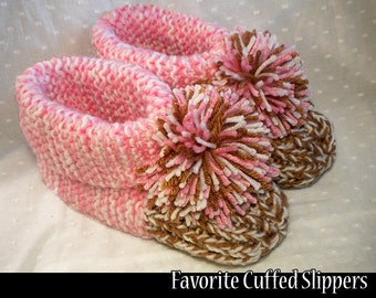 Favorite Cuffed Slippers for the Family Knitting Pattern