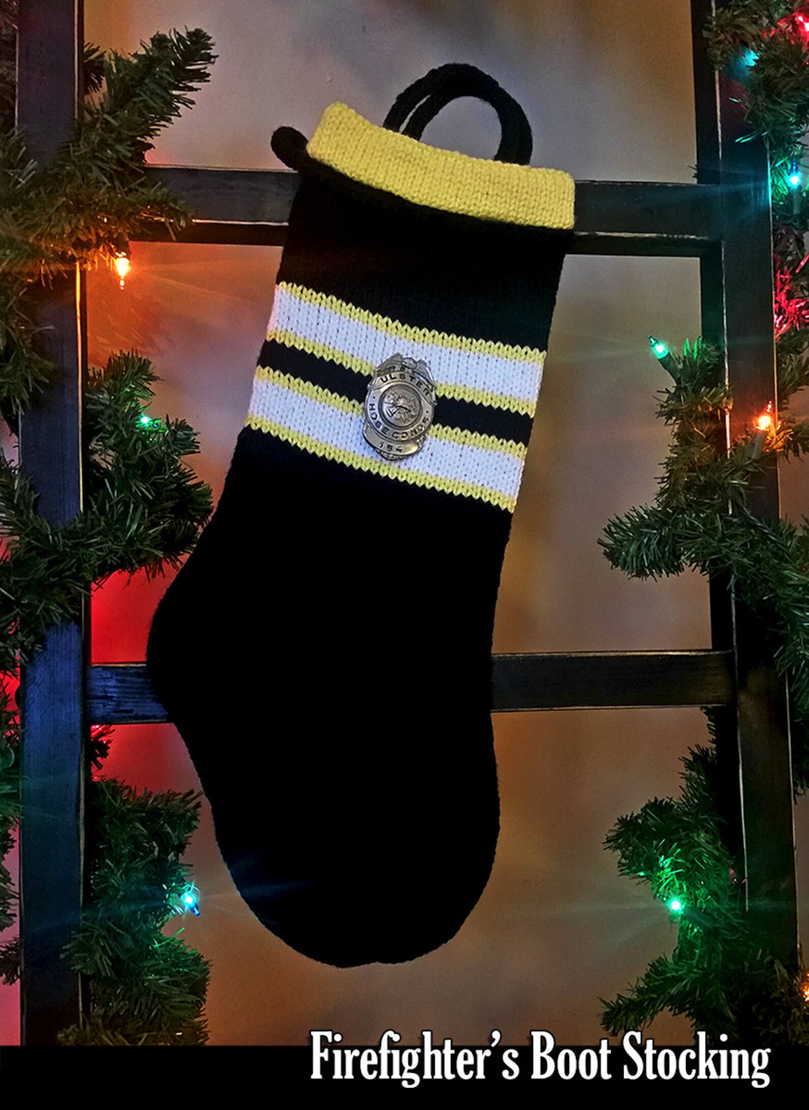 Firefighters Boot Christmas Stocking Knitting Pattern - Etsy