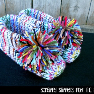 Scrappy Slippers for the Family Knitting Pattern - Etsy