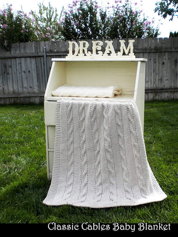Classic Cables Baby Blanket Knitting Pattern