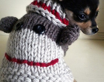 Sock Monkey Dog Sweater Knitting Pattern