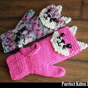 Purrfect Kitten Mittens for the Family Knitting Pattern image 4