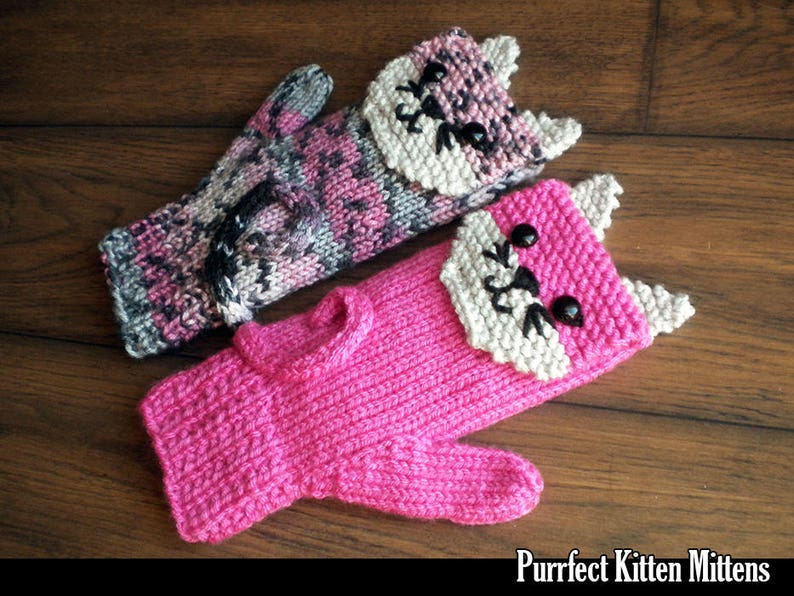 Purrfect Kitten Mittens for the Family Knitting Pattern Etsy Canada