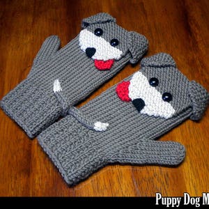 Puppy Dog Mittens for the Family Knitting Pattern image 1