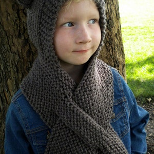Super Easy Hooded Scarf Knitting Pattern
