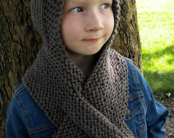 Super Easy Hooded Scarf Knitting Pattern