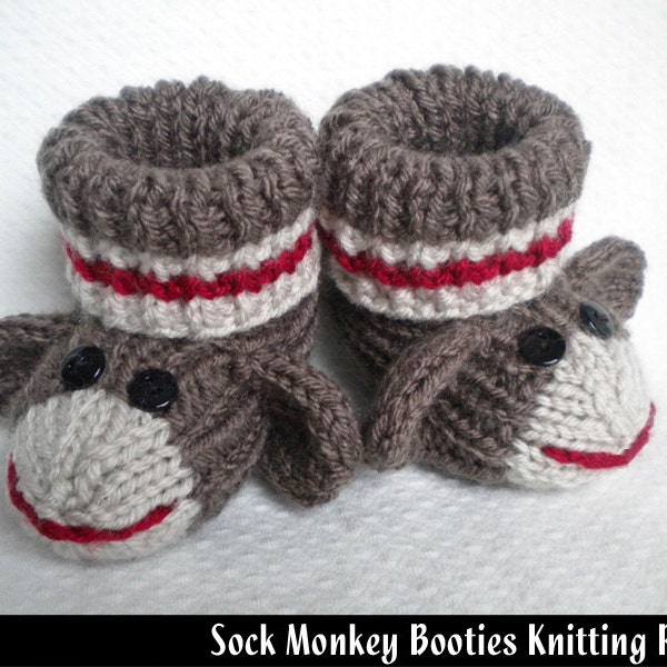 Sock Monkey Baby Booties Strickanleitung